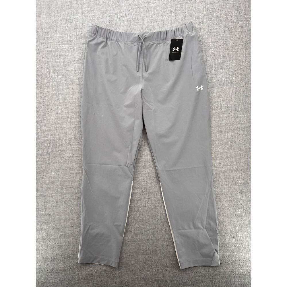 NEW Under Armour UA Rival Stretch Woven Pant Women Large Gray Loose Athleisure